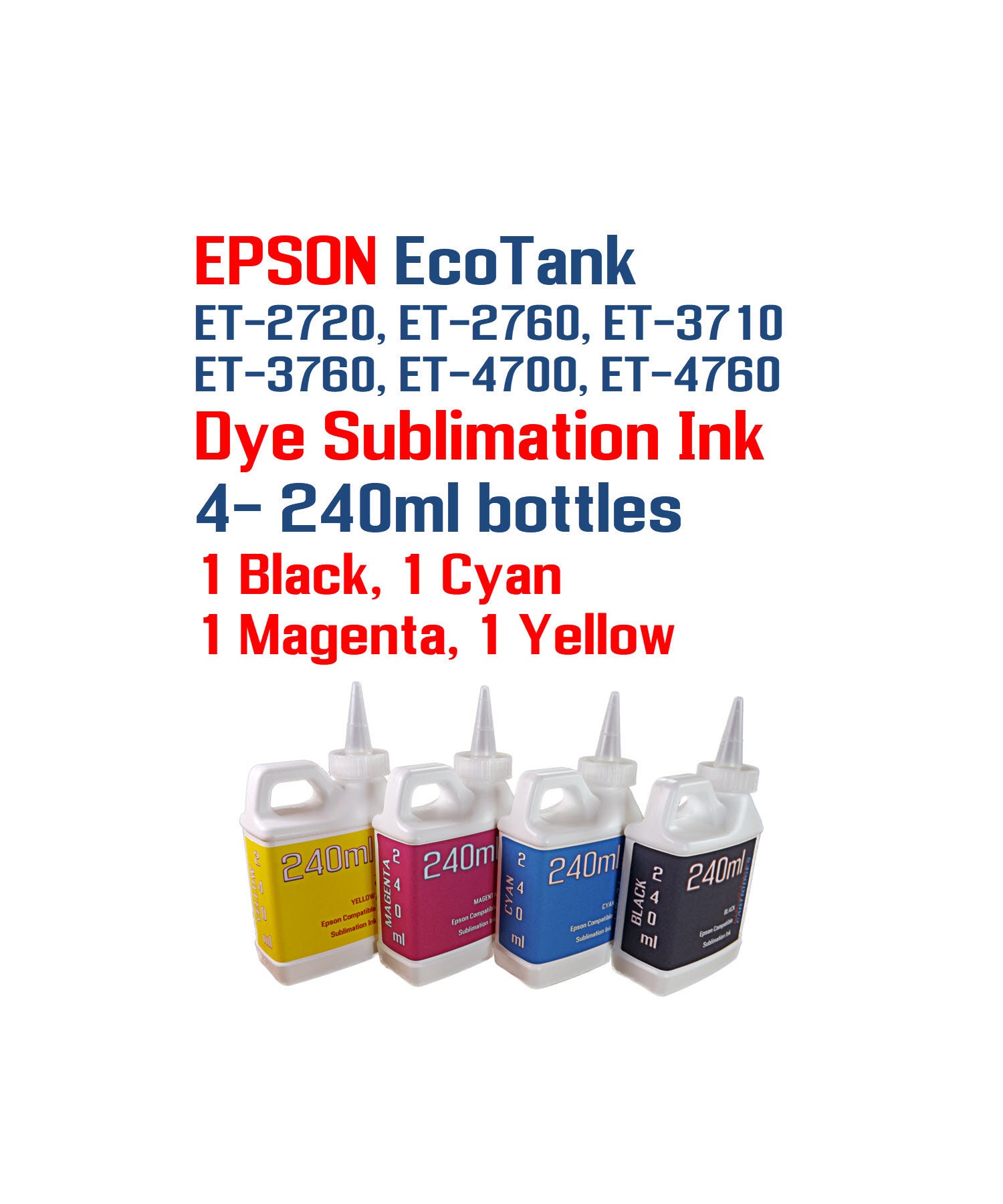 Dye Sublimation Ink Epson EcoTank et2720 et2760 et3710 Etsy