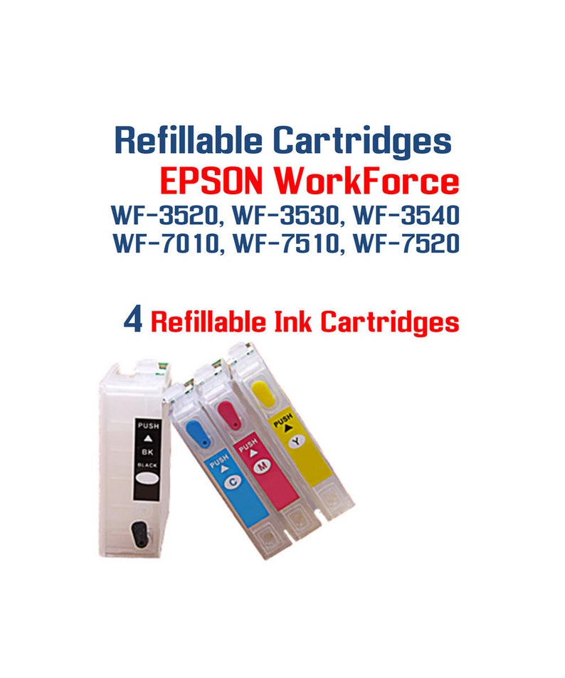Refillable ink cartridges Epson WorkForce wf3520 wf3530 Etsy