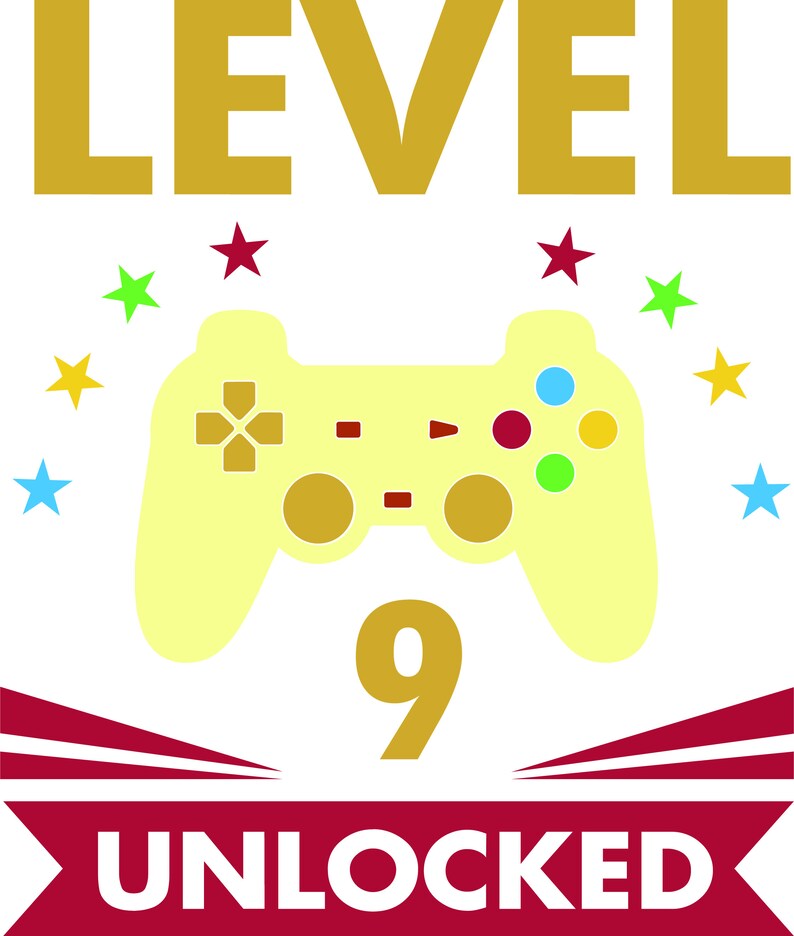 Download 9th Birthday SvG Level 9 Unlocked Birthday Boy Gaming | Etsy