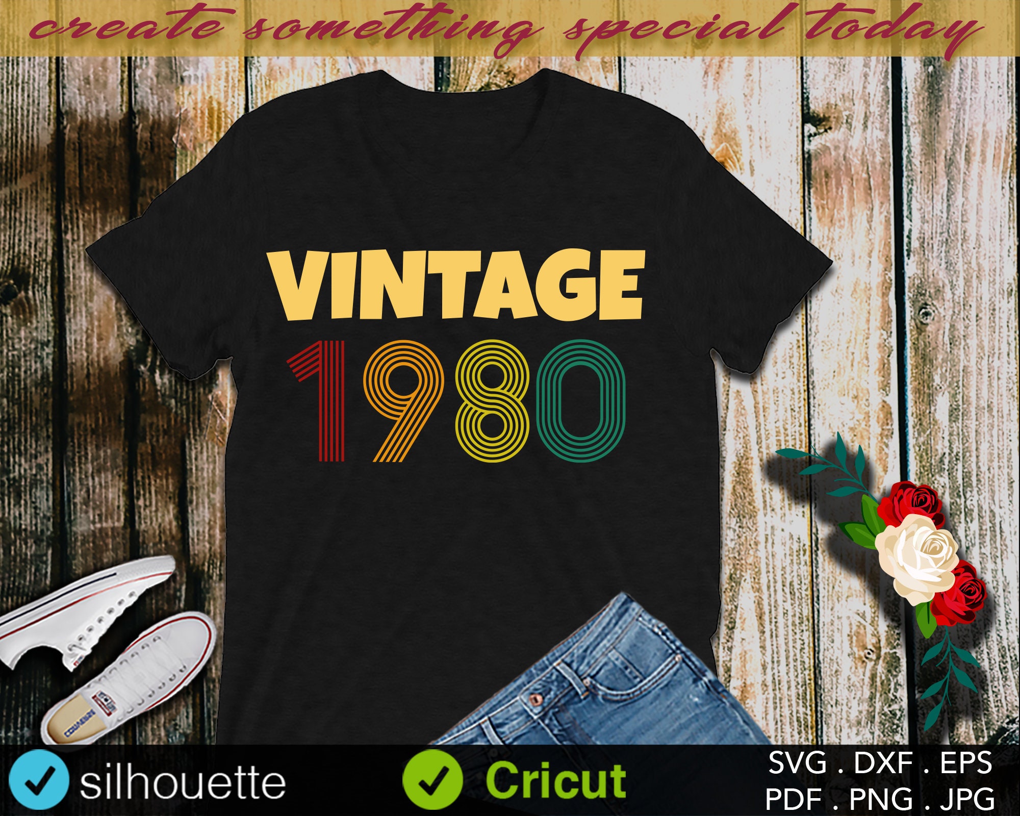 Download 40th Birthday SvG Vintage 1980 Birthday SvG Party Birthday ...