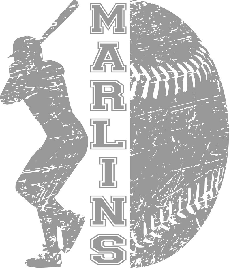 Download Distressed Baseball Cut Files Vintage Marlins Svg Cricut Decal Svgs Mom Print Sister Grunge Silhouette Vector Design T Shirt Kits Kids Crafts
