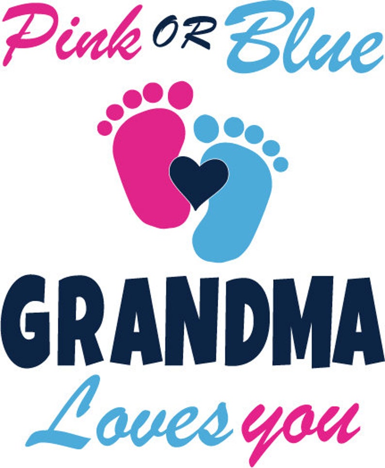 Download Baby Shower SvG Grandma Pink or Blue We Love You Party | Etsy