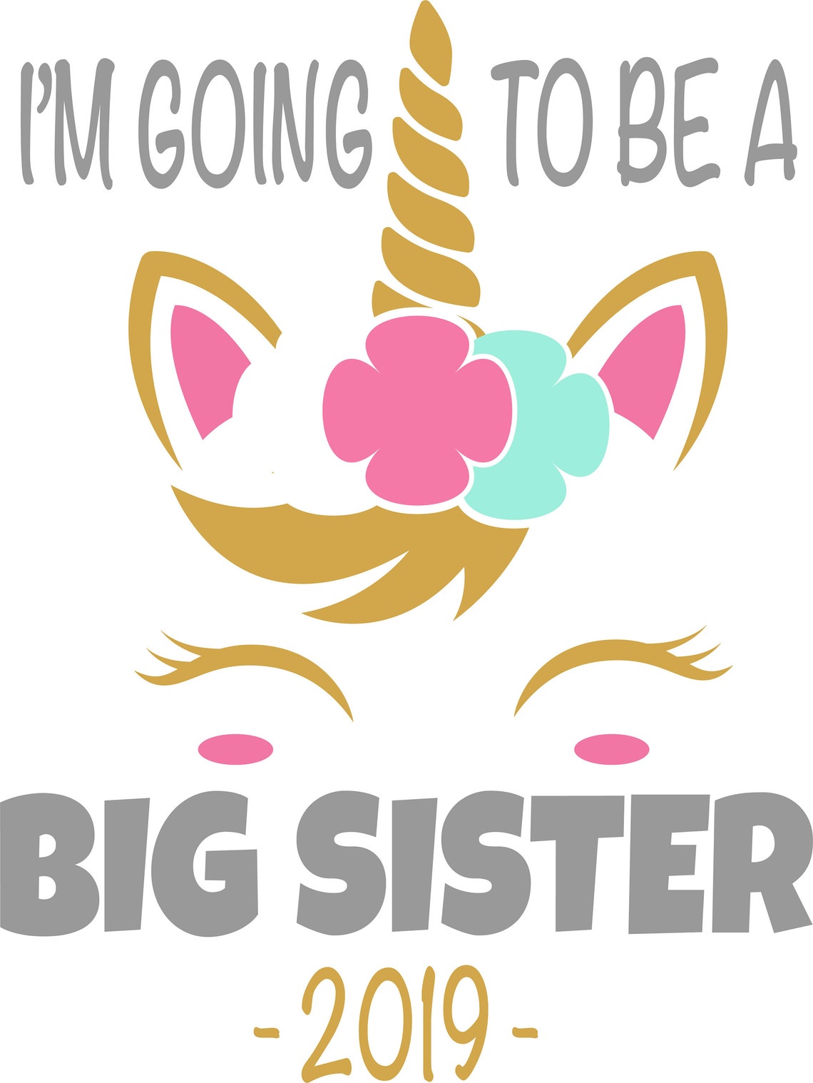 Big Sister SvG Unicorn svg Party Baby Shower Birthday DxF | Etsy