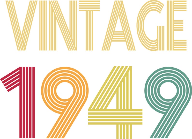 Download Birthday SvG Vintage 1949 Birthday SvG Party Birthday | Etsy