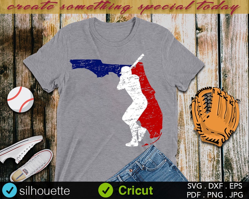 Download Baseball Svg Distressed Cut Files Digital Download Vintage Vector Design Map Iron Grunge Florida State Cricut PSD Mockup Templates