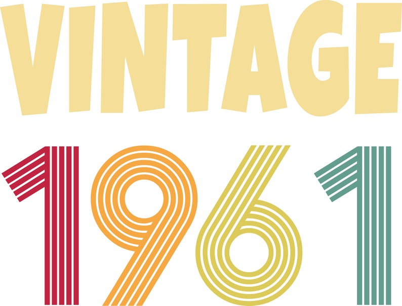 Download Birthday SvG Vintage 1961 Birthday SvG Party Birthday | Etsy