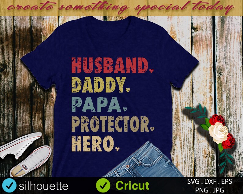 Download Husband Daddy Protector Hero SvG Grandpa SvG Dad SvG Papa ...