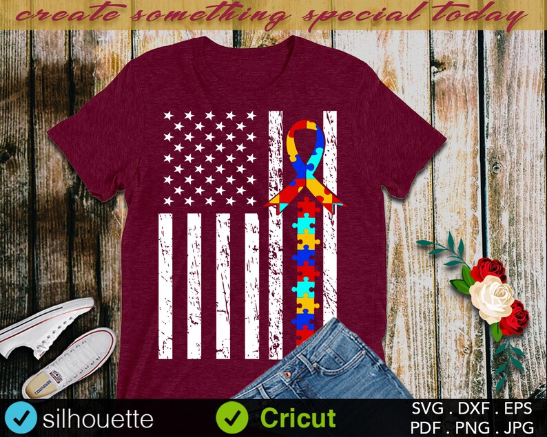 Download Autism SVG USA Flag Autism SvG Mom Dad Digital File DxF | Etsy