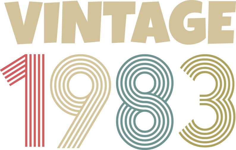 Download Birthday SvG Vintage 1983 Birthday SvG Party Birthday | Etsy
