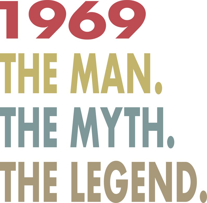 Download Craft Supplies Tools Paper Party Kids Instant Download Vintage Silhouette Distressed Birthday Svg Grandpa 1969 The Man The Myth The Legend Svg Shirt Design Cricut Vector