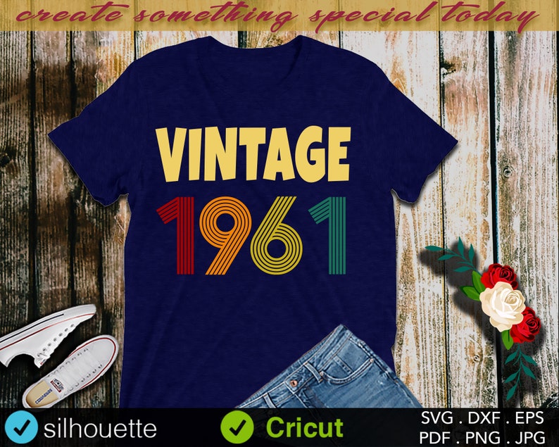 Download Birthday SvG Vintage 1961 Birthday SvG Party Birthday | Etsy