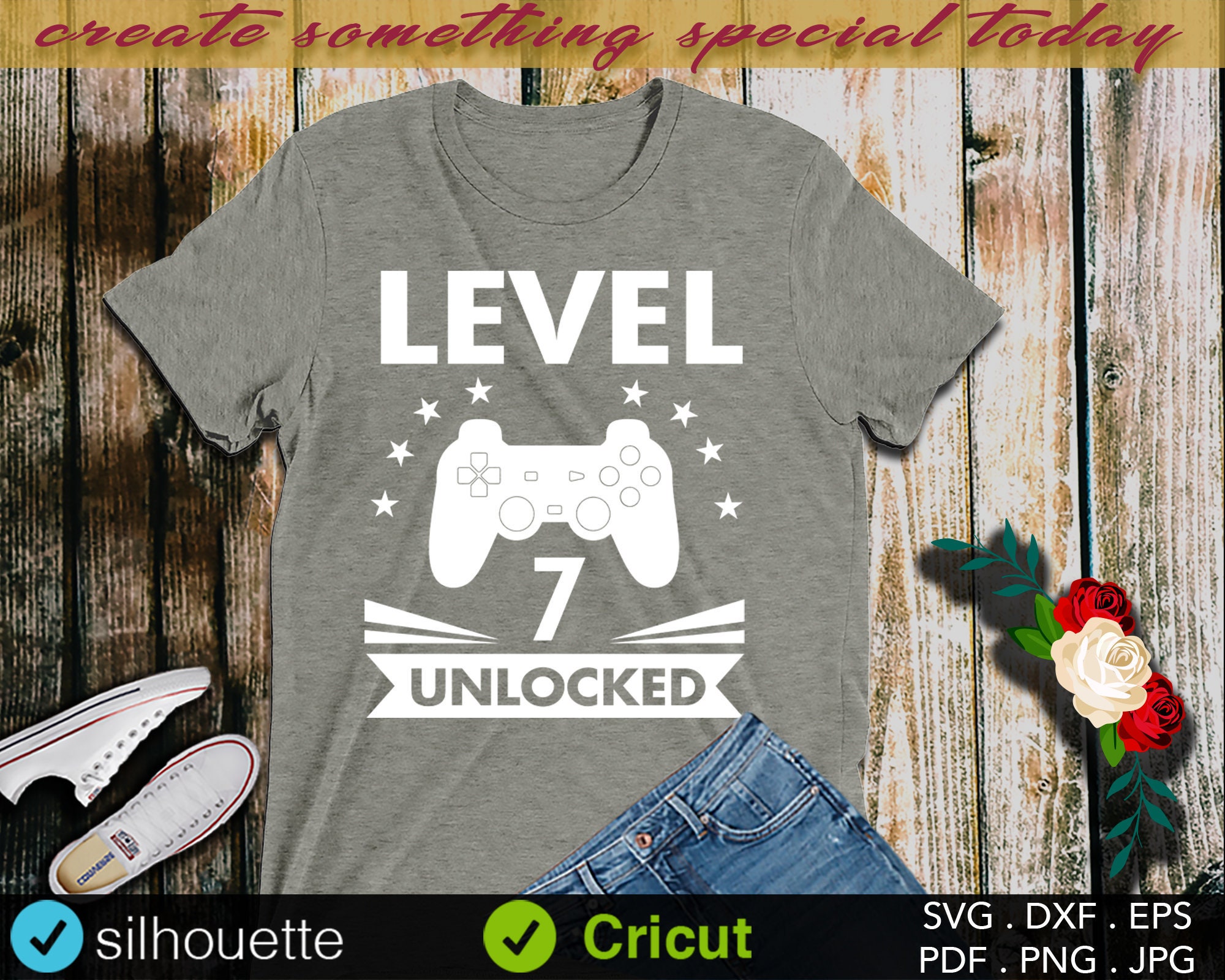 Download 7th Birthday SvG Level 7 Unlocked Birthday Boy Gaming | Etsy