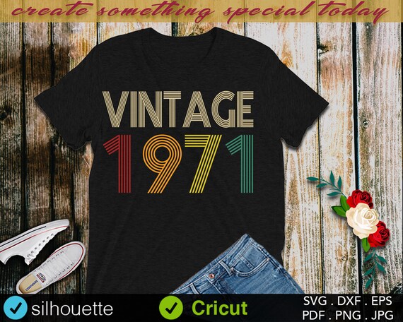 Download Free Birthday Svg Vintage 1971 Birthday Svg Party Birthday Etsy SVG Cut Files
