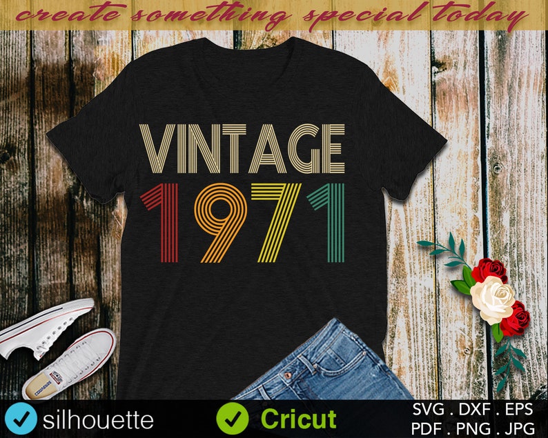 Download Birthday SvG Vintage 1971 Birthday SvG Party Birthday | Etsy