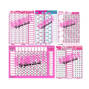 BARBIE Inspired BINGO Bundle Pack. Includes 5 Board Styles as PDFS (Games) See info