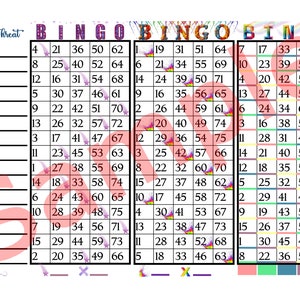 TRIPLE THREAT BINGO, Stars, Paint Splash and Rainbow, 3 on 1 Sheet, 75 Ball, 15 Lines, Mixed Numbers