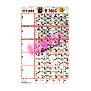 Favoris d'HALLOWEEN BLOCK BINGO, 5 blocs, 90 numéros, nombres variés, adapté aux Houdini