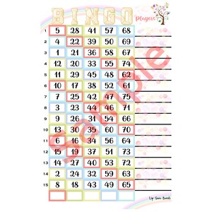EASTER RAINBOW BINGO,1 Pdf Included, 15 Lines, 75 Ball