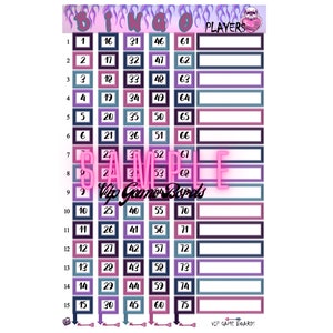 Goth Rainbow Bingo, 15 Lines, 2 pdfs, 1 Mixed Balls and 1 straight