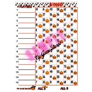 SMASH the Pumpkins Bingo, 90 Balls, 15 lines
