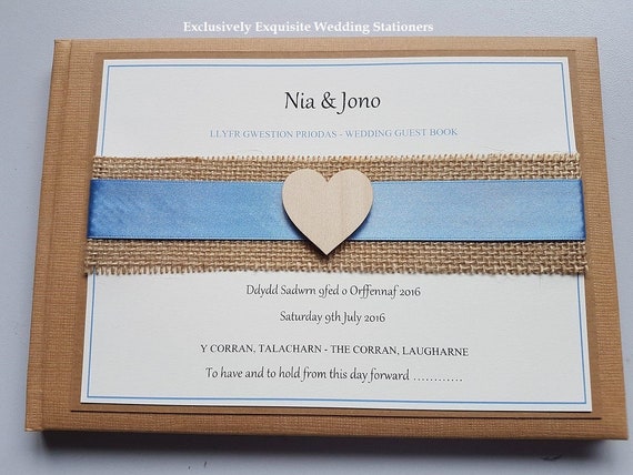 Guest Book Uk Personalised Wedding Guest Bookwelsh Civil Etsy