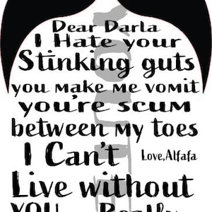 Alfafa letter i hate you stinking guts***DOWNLOAD ONLY***