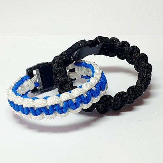 Blue & White and Black 550 Paracord Bracelet Set. Made by the Art of  Jewellery UK -  Canada