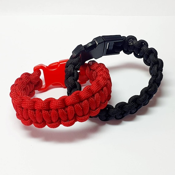 Red & Black 550 Paracord Bracelet Set. Made by the Art of Jewellery UK -   Canada