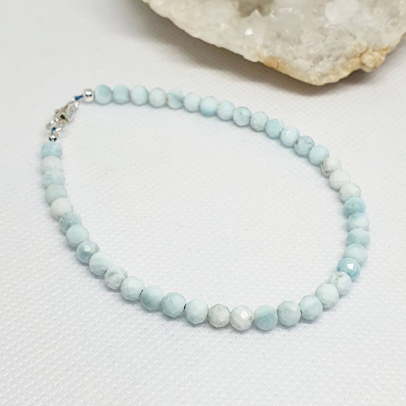 United States Blue Aragonite 925 Sterling Silver Bracelet. Made by