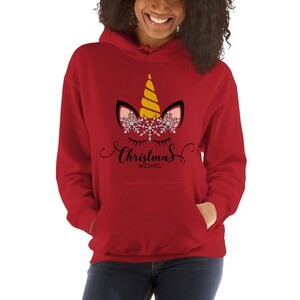 SALE SALE SALE Women&#39;s Unicorn Christmas Wish Hooded Sweatshirt