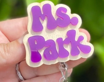 Teacher badge, personalized teacher badge, teacher badge reel