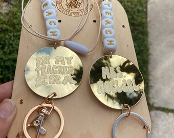 In my teacher Era lanyard, teacher lanyard, personalized teacher lanyard, custom lanyard, swiftie lanyard,