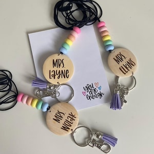 Teacher Appreciation gift| teacher gift| Rainbow teacher lanyard| Boho lanyard| Teacher Lanyard| Personalized Lanyard