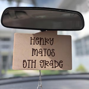 Wooden Carpool Name Sign,Custom Student Pickup Tag, Back to School Dismissal Sign,Carpool Name Tag,Pickup Tag, Custom Car Rider, Name ID Tag