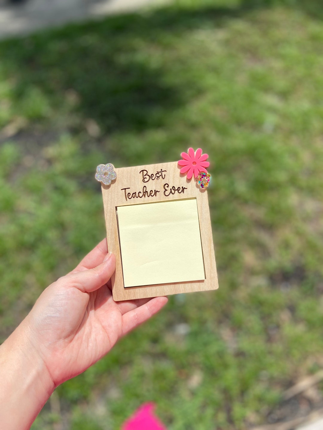 Best Teacher, Teacher Sticky Note Holder, Teacher Gift, Personalized Teacher Gift, Teacher