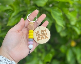 In my teacher era keychain, teacher keychain, custom keychain, name keychain, pencil keychain, swiftie keychain, taylor's version keychain