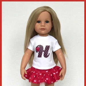 Custom Gotz Doll Valentine&#39;s Clothes, Custom T-shirt for Gotz Hannah/Happy Kidz dolls,8 inch Gotz Doll Clothes,Gift for girl