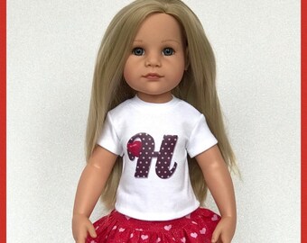 Custom Gotz Doll Valentine&#39;s Clothes, Custom T-shirt for Gotz Hannah/Happy Kidz dolls,8 inch Gotz Doll Clothes,Gift for girl