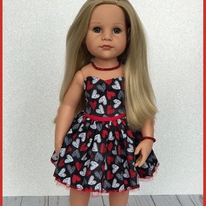 Gotz Doll Valentine&#39;s Clothes, Gotz Hannah/Happy Kidz doll Outfit,18 inch Gotz Doll Dress,Gift for girl