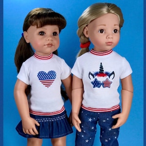 Gotz Doll Clothes, Gotz Hannah/Happy Kidz/doll Patriotic Outfit,Clothes for Dolls,18 inch Doll Clothes,Gift for girl
