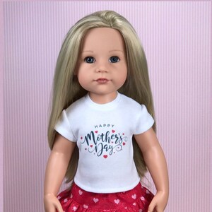 Gotz Doll Mother&#39;s Day Clothes, T-shirt and skirt for Gotz Hannah/Happy Kidz dolls,18 inch Gotz Doll Clothes,Gift for girl