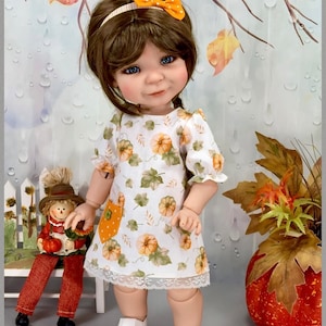 Meadow Mae Doll Clothes, Fall Pampkin Outfit for 15” Meadow Doll