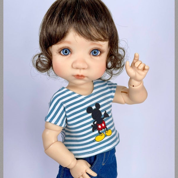 Outfit for Mae/Aya Meadow dolls, Clothes for Moppet Meadow dolls, Mickey t-shirt for Meadow doll