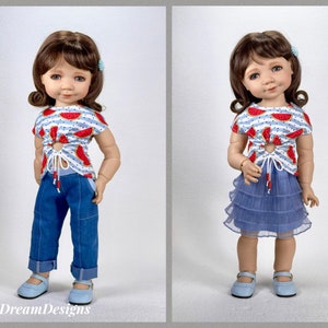 Meadow Big Bailey/Saffi/Sylvia Dolls Clothes, Watermelon outfit for 18” Meadow dolls, 5 pcs set