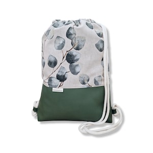 Gym bag eucalyptus leaves plant green in 2 sizes