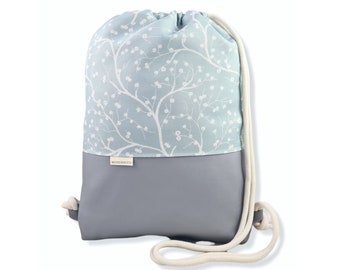 Sac de sport fleurs bleu clair 2 tailles