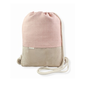 Gym bag backpack rose imitation suede in 2 sizes