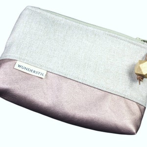 Kosmetiktasche Mäppchen Fischgrat rose metallic in 2 Größen Bild 6