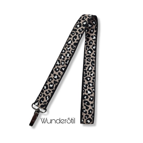 Langes Schlüsselband Leo taupe Leoprint Tierprint Leopard