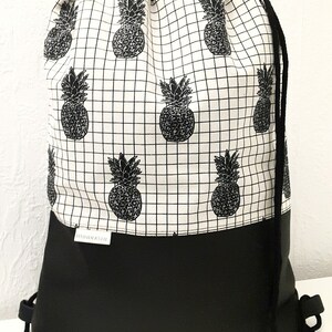 Turnbeutel Rucksack Black Ananas Bild 1